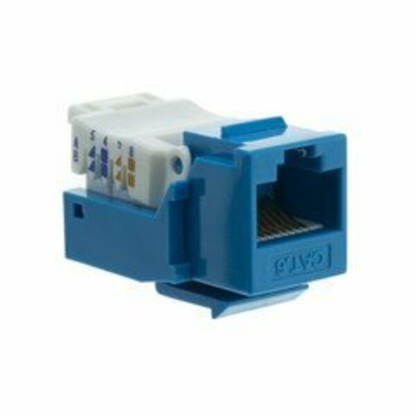 Swe-Tech 3C Cat6 Keystone Jack, Blue, Toolless, RJ45 Female FWT327-120BL